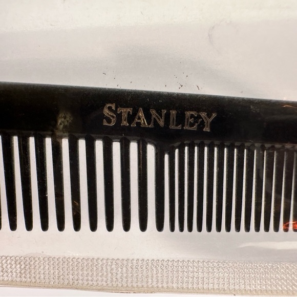 Stanley Barber/Beautician Comb Black Fine And Wide Rounded Teeth New Sealed 7” - Picture 3 of 5